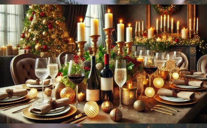 Wijn voor de kerst kerstdagen feestdagen feestwijn